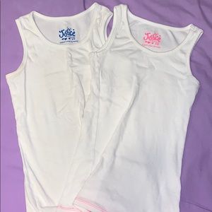 2 white size 10 justice tank tops